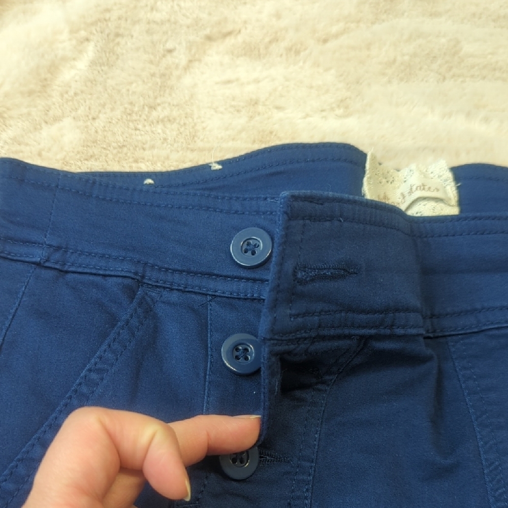 Altar'd State Button Blue Shorts - Picture 3 of 4